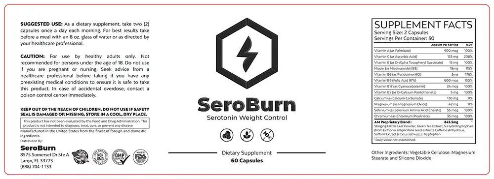 SeroBurn Supplement Facts